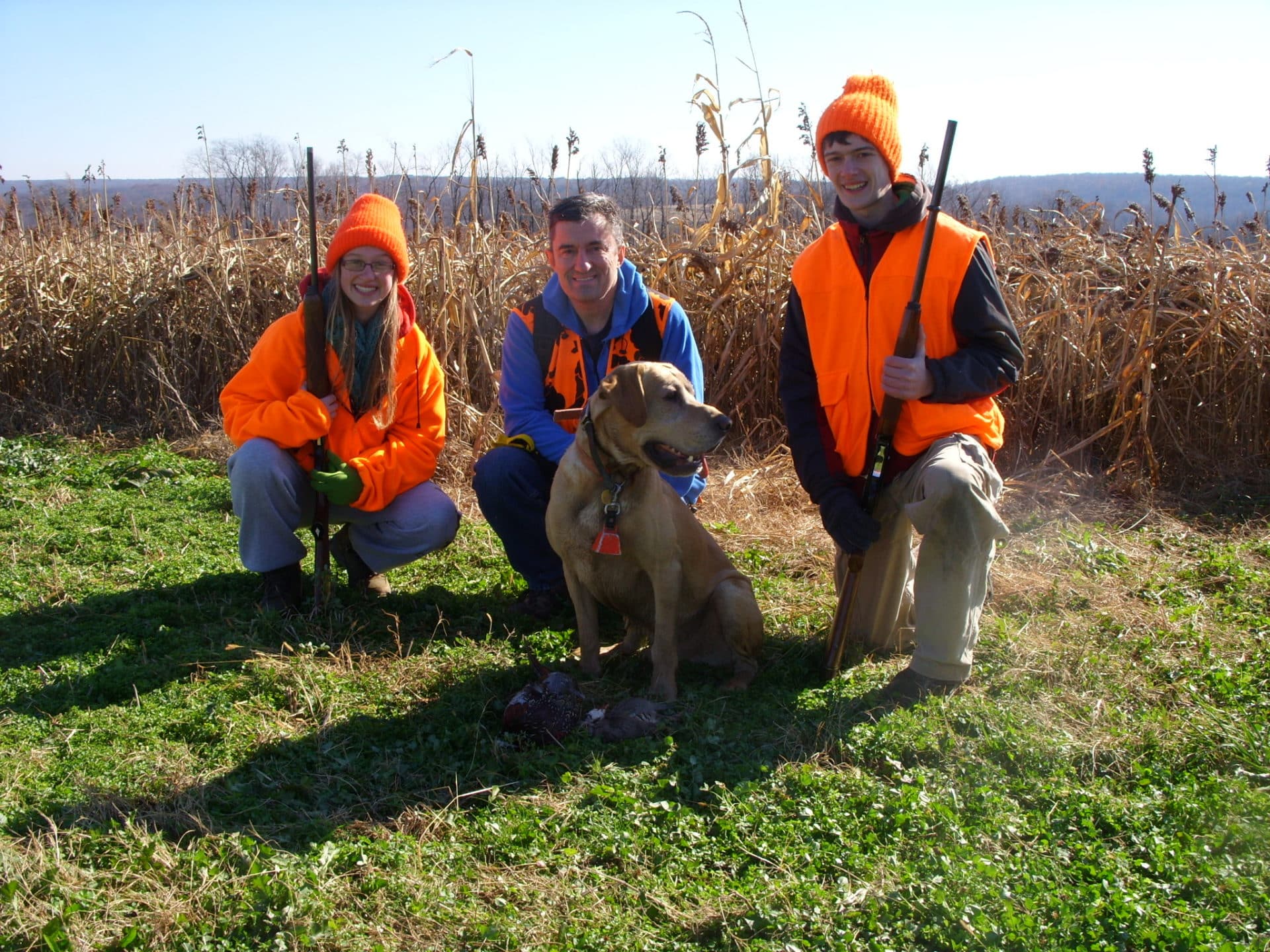 Father Son and Daughter Hunting